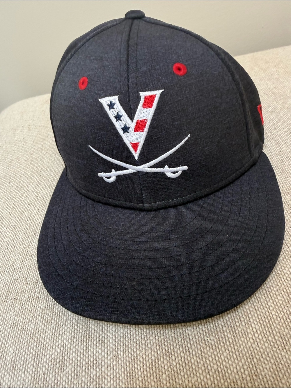 New Era Black 59FIFTY Fitted Cap with Red Eyelets